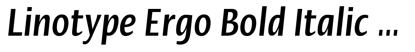 Linotype Ergo Bold Italic Compressed